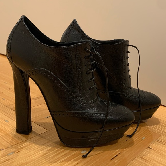 Bottega Veneta Black Oxford Lace Up Booties - 39 - Picture 3 of 8